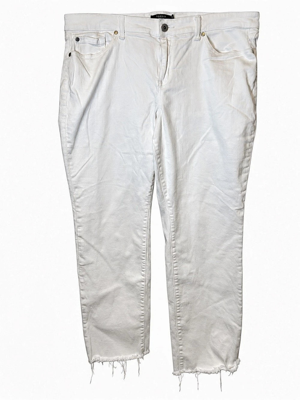 Torrid Boyfriend Straight White Straight Leg Jeans Waist 20R